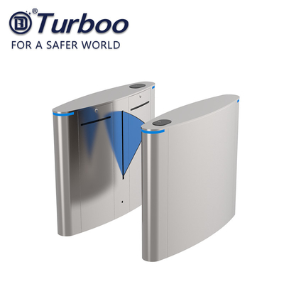 Gerbang Flap Barrier Otomatis Pembaca Kartu RFID Gerbang Turnstile Keamanan Untuk Gedung Kantor Supermarket