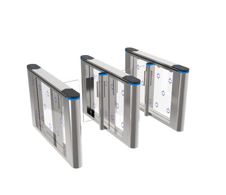 Gaya Modern Desain Terintegrasi Swing Gate Turnstiles Pintu Keamanan Kantor Baja Rinsless