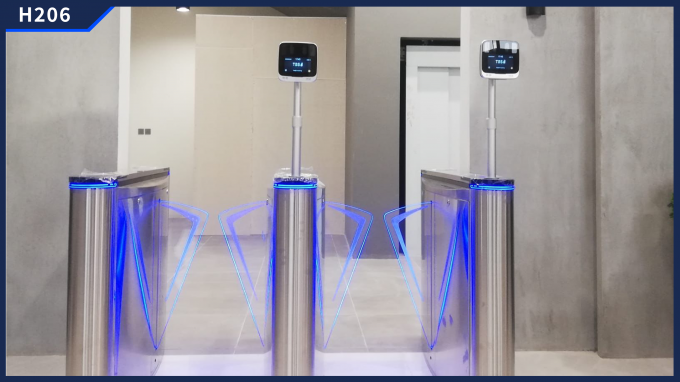 Gerakan yang disikat Flap Barrier Gate Turnstile Access Control Baja tahan karat 0